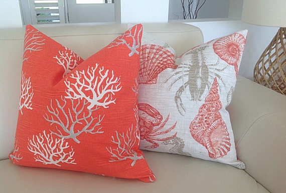 Kusten Kissen Strand Haus Kissen Kissen Cover Nur Koralle Etsy