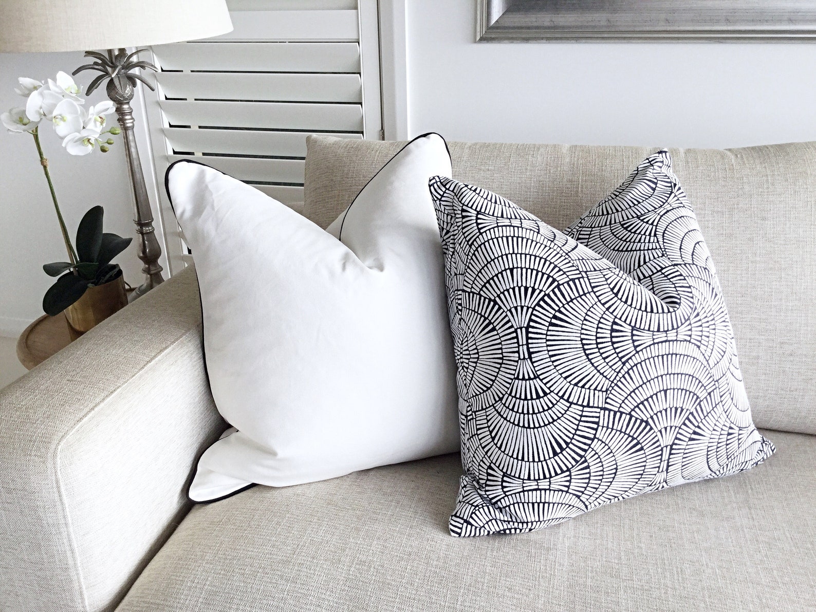 White Cushions White Pillow Covers. Black and White Cushion Etsy