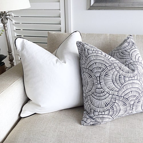 White Cushions White Pillow Covers. Black and White Cushion Etsy