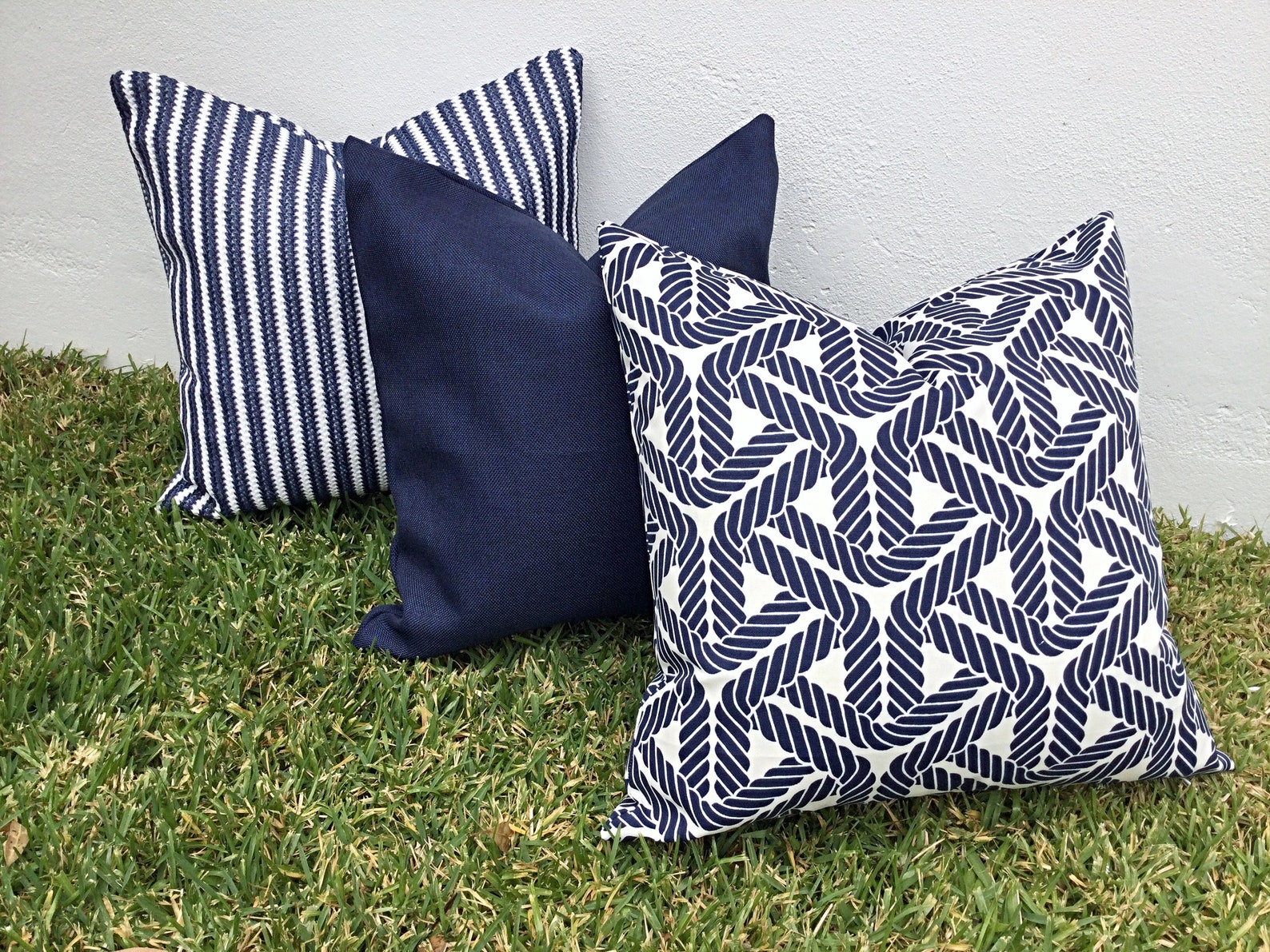 Outdoor Pillows Outdoor Cushions Navy Outdoor Pillows Navy Etsy UK