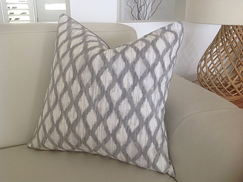Grey Linen Cushions, Pillows Trellis Cushion Cover, Grey Cushion Cover, Modern Style, Decorative Scatter cushions, Throw, Toss Pillows image 3