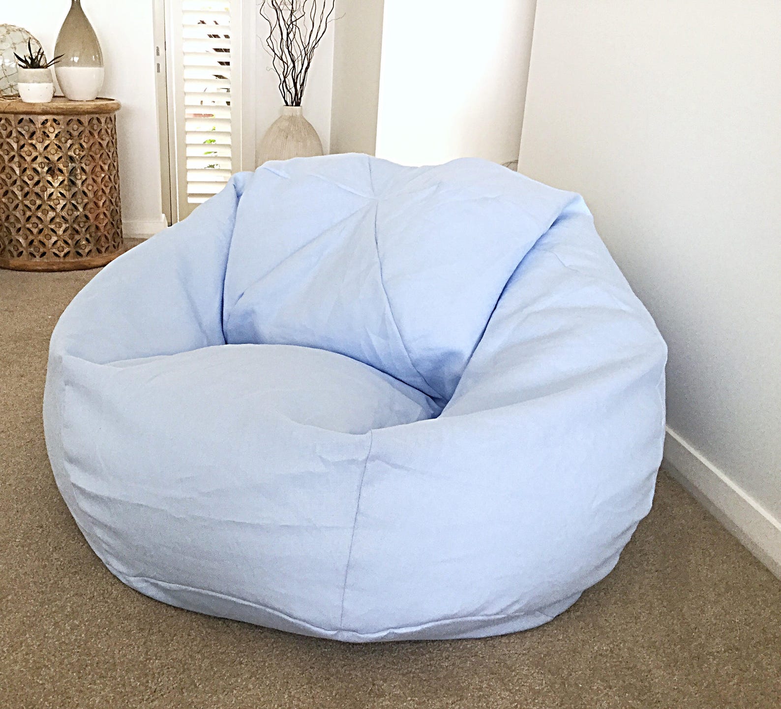 Bean Bag Linen Bean Bag Cover Only. Seafoam Linen Bean Bag Etsy