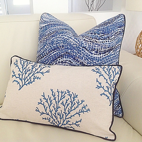 Coral Lumbar Pillow Etsy