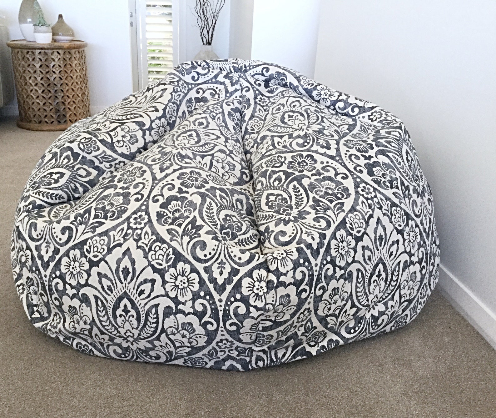 Bean Bag Boho Bean Bag Cover Damask Bean Bag Cover Marjani Etsy UK
