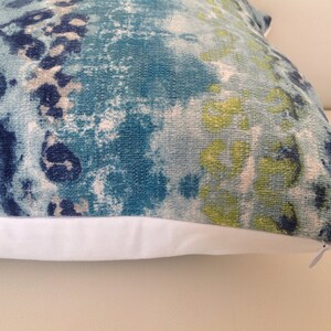 Teal Blue Raindrop Cushion Cover: Modern Coastal Pillow image 5