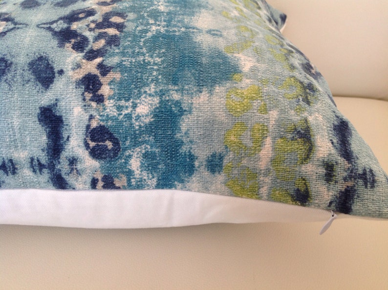 Teal Blue Raindrop Cushion Cover: Modern Coastal Pillow image 5