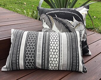Outdoor Cushion Covers Palm Leaf, Banana Leaf Outdoor Cushion Cover, Grey Outdoor Pillows Tropical Pillow, Cushion Covers, Tropical Pillows