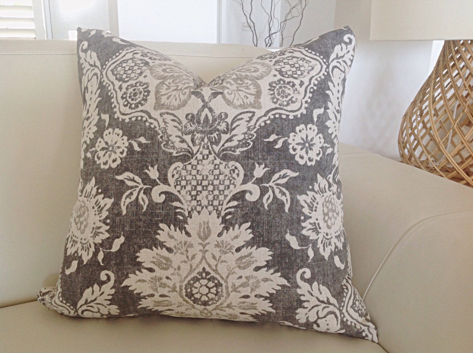 Ikat Cushions Pillows Charcoal Grey Cushions Set of 3 Ikat Etsy