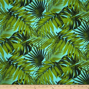 Outdoor Cushions Aruba Palm Leaf Tropical Pillows, Tropical Cushion Covers, Turquoise Cushions, Scatter Cushion, Blue & Green Pillows image 3
