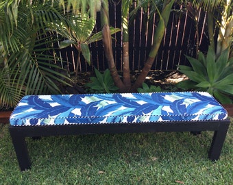 Tommy Bahama Outdoor Bench Cushion, Tropical Palm Leaf Fabric