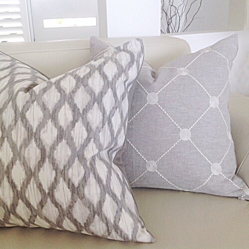 Grey Linen Cushions Pillows Trellis Cushion Cover Grey Etsy Australia