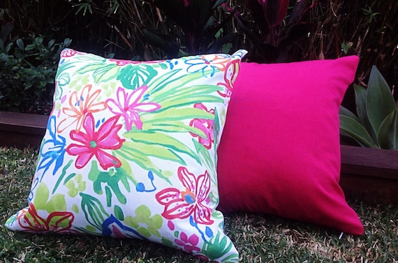 Outdoor Cushions Tropical Outdoor Pink Outdoor Pillow Pink and Black