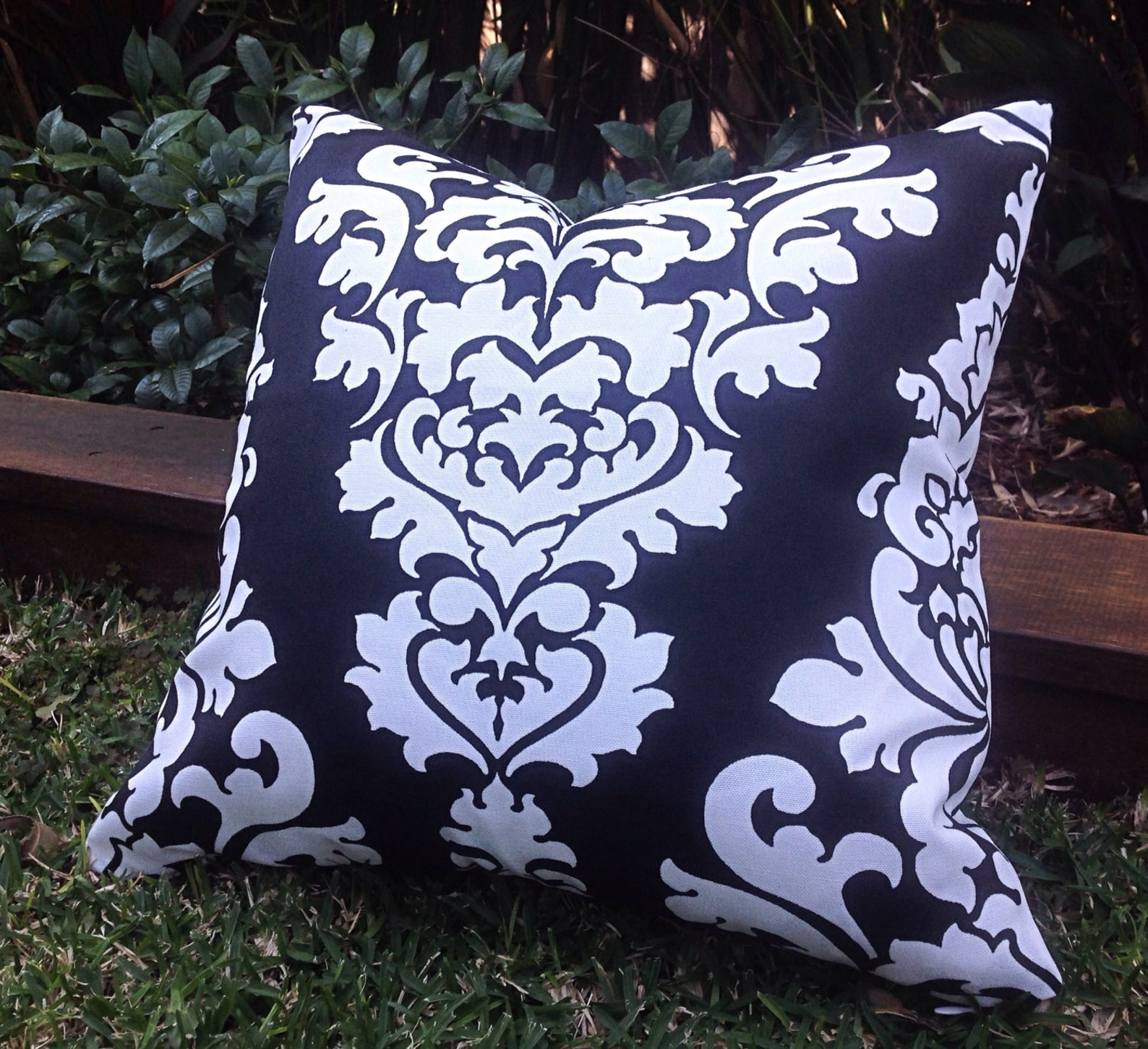 Outdoor Cushions Black and White.Tropical Outdoor Cushions Etsy