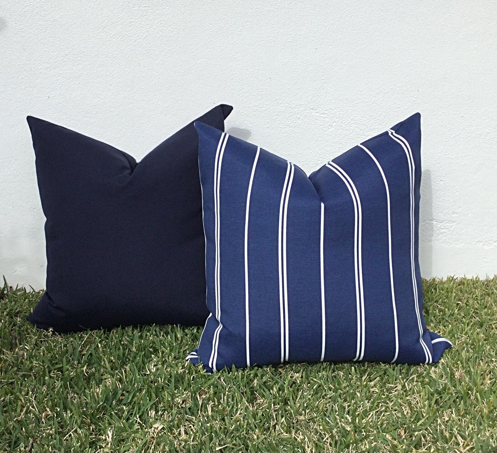 Outdoor Pillows Outdoor Cushions Navy Outdoor Pillows Navy Etsy