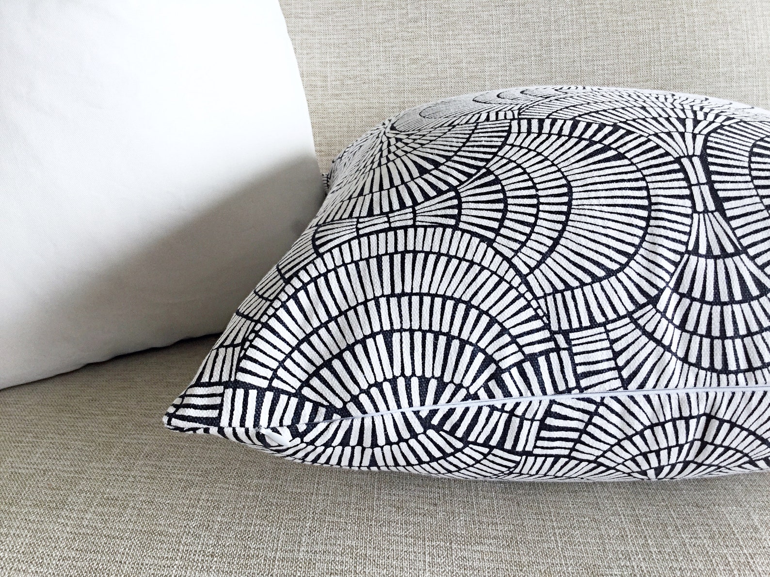 White Cushions White Pillow Covers. Black and White Cushion Etsy