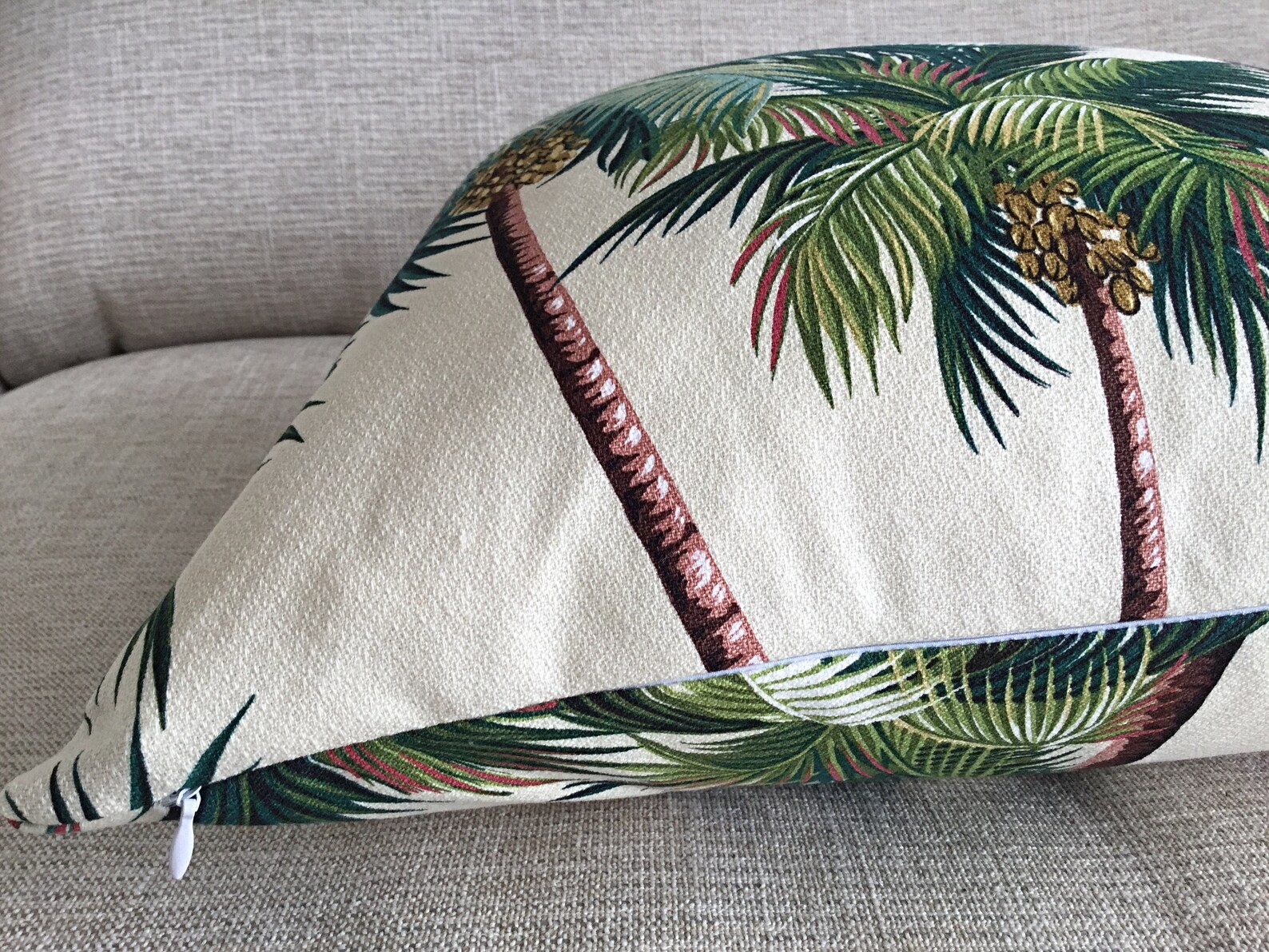 Palm Tree Cushion Palm Pillows Tropical Palms Cream Cushion Etsy