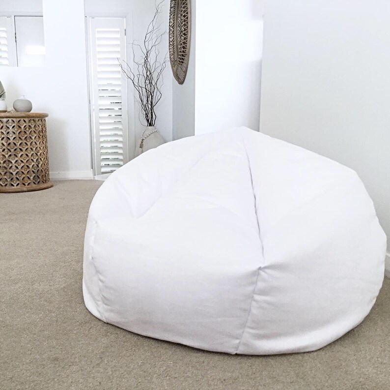 White Bean Bag Faux Suede Designer Bean Bag Cover Only. Bean Etsy