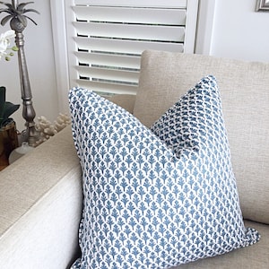 Hamptons Style Cushions, Linen Cushions, Jacobean Pillows, Hampton's Pillows, Cover Only. Blue & White Cushions, Scatter Cushion covers. image 5