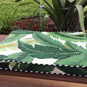 Chair Pads, Palm Leaf Cushions,  Banana Leaf Outdoor Cushions, Outdoor Pillows Tropical Chair Pad, Tommy Bahama Fabric Chair Pads