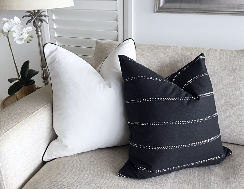 Cushions Black and White Cushions Cushion Cover Carlo Grey Etsy Australia