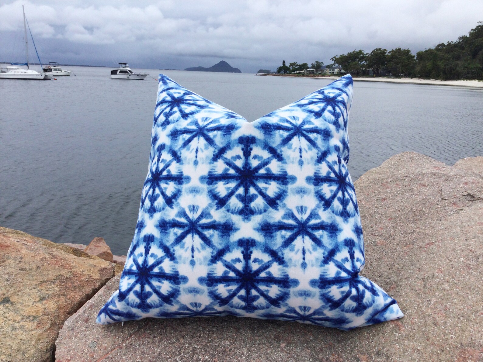 Shibori Outdoor Cushion Cover Blue and White Outdoor Cushions Etsy