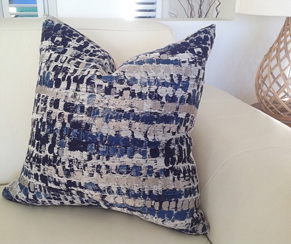 blue and silver pillows
