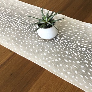 Linen Antelope Print Table Runner: Coastal Decor