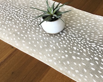 Linen Antelope Print Table Runner: Coastal Decor