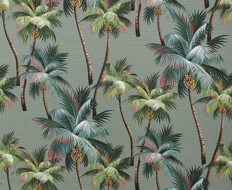 Palm Tree Fabric Cushions /& Crafts Cotton Fabric Curtain Quality Upholstery
