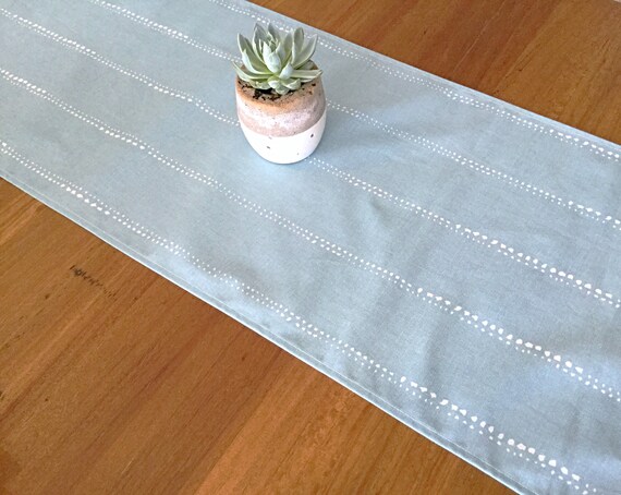 Coastal Style Table Runner: Spa Blue, Vintage Indigo Cotton Decor