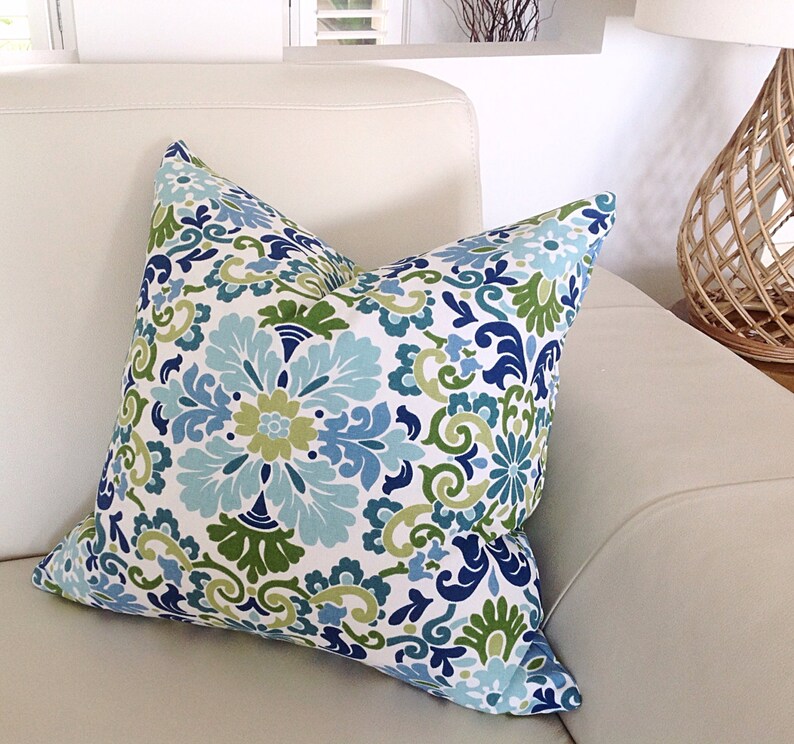 Cushions Blue & Green Pillows Diamond Design Cushion Cover Etsy