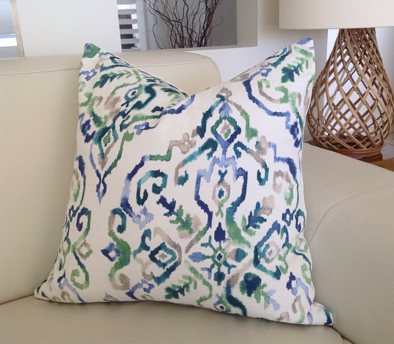 blue boho pillow