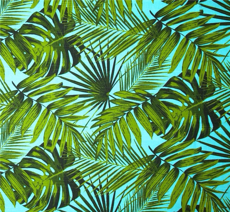 Palm Leaves Tropical Table Runner Coastal Classic. Vintage Hawaiian Style. Botanicals Beach House Decor. Retro Tropical image 3