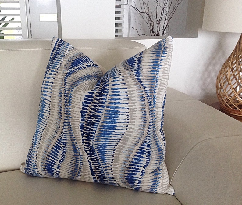 Cushions Pillows Cover Only Blue White Natural Aqua Etsy