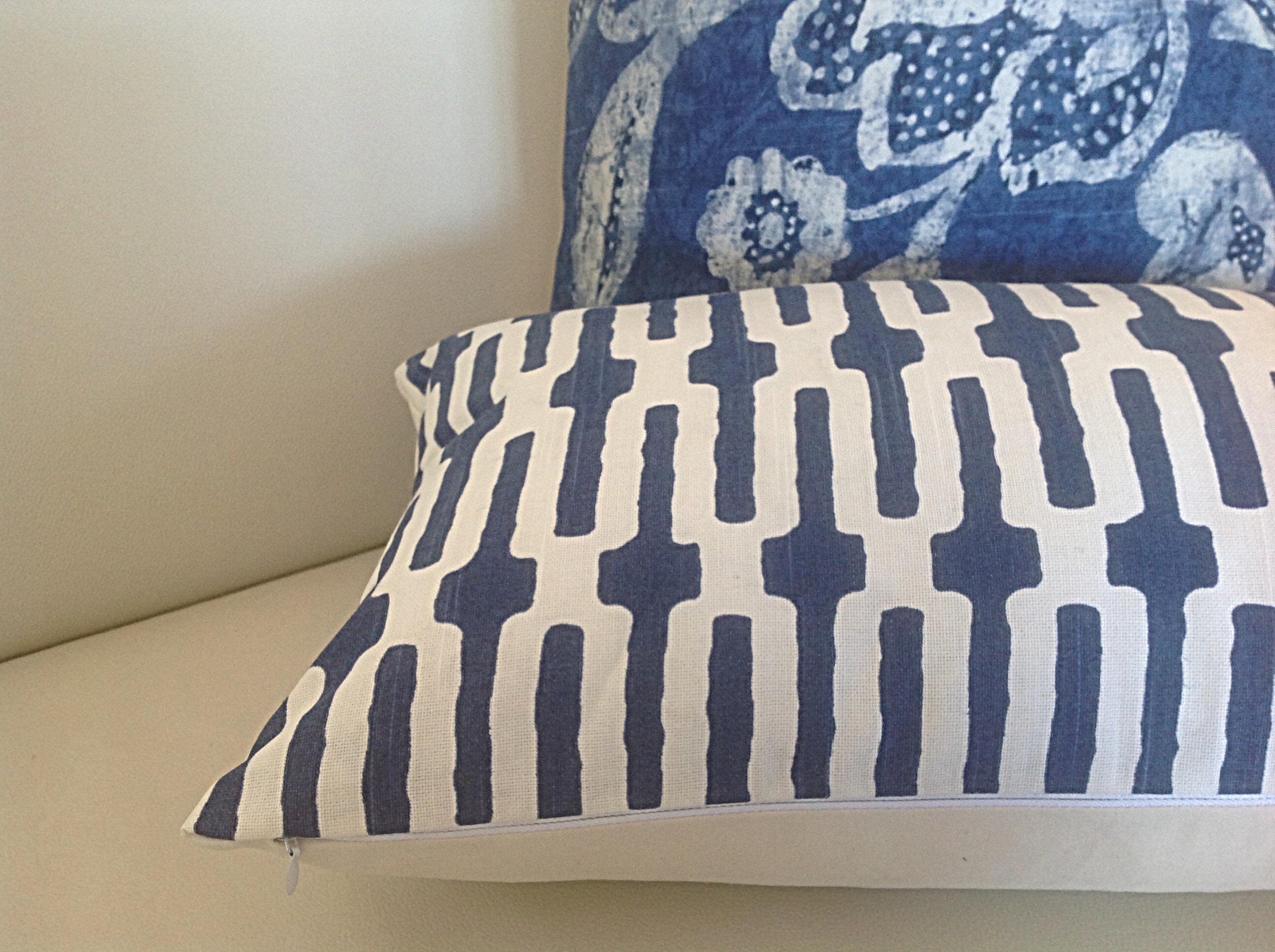 Cushions Blue and White Pillows Hamptons Style Cushion Cover Etsy