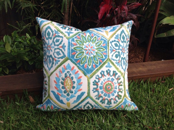 Outdoor Cushions Blue And Green Outdoor Cushion Cover Moroccan Etsy