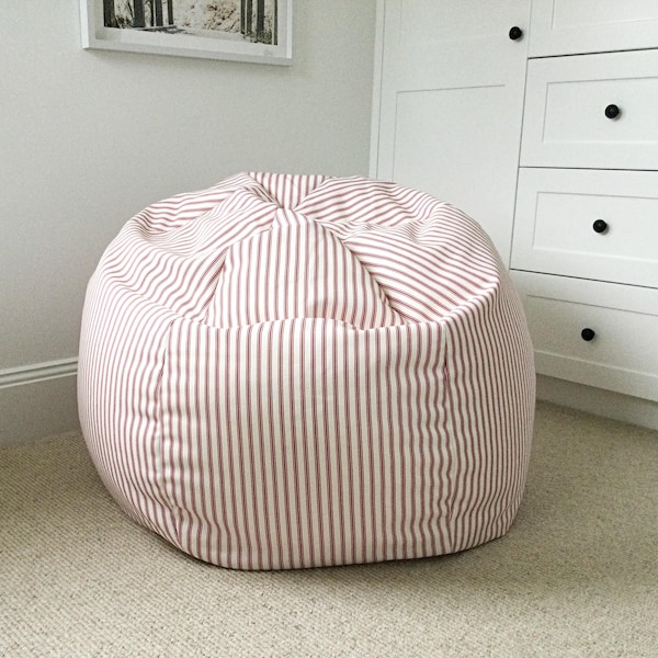 Ticking Stripe Bean Bag Cover: Hampton Style, Kids, Teens, Adults