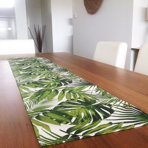 Palm Leaves Tropical Table Runner Coastal Classic. Vintage Hawaiian Style. Botanicals Beach House Decor. Retro Tropical image 5