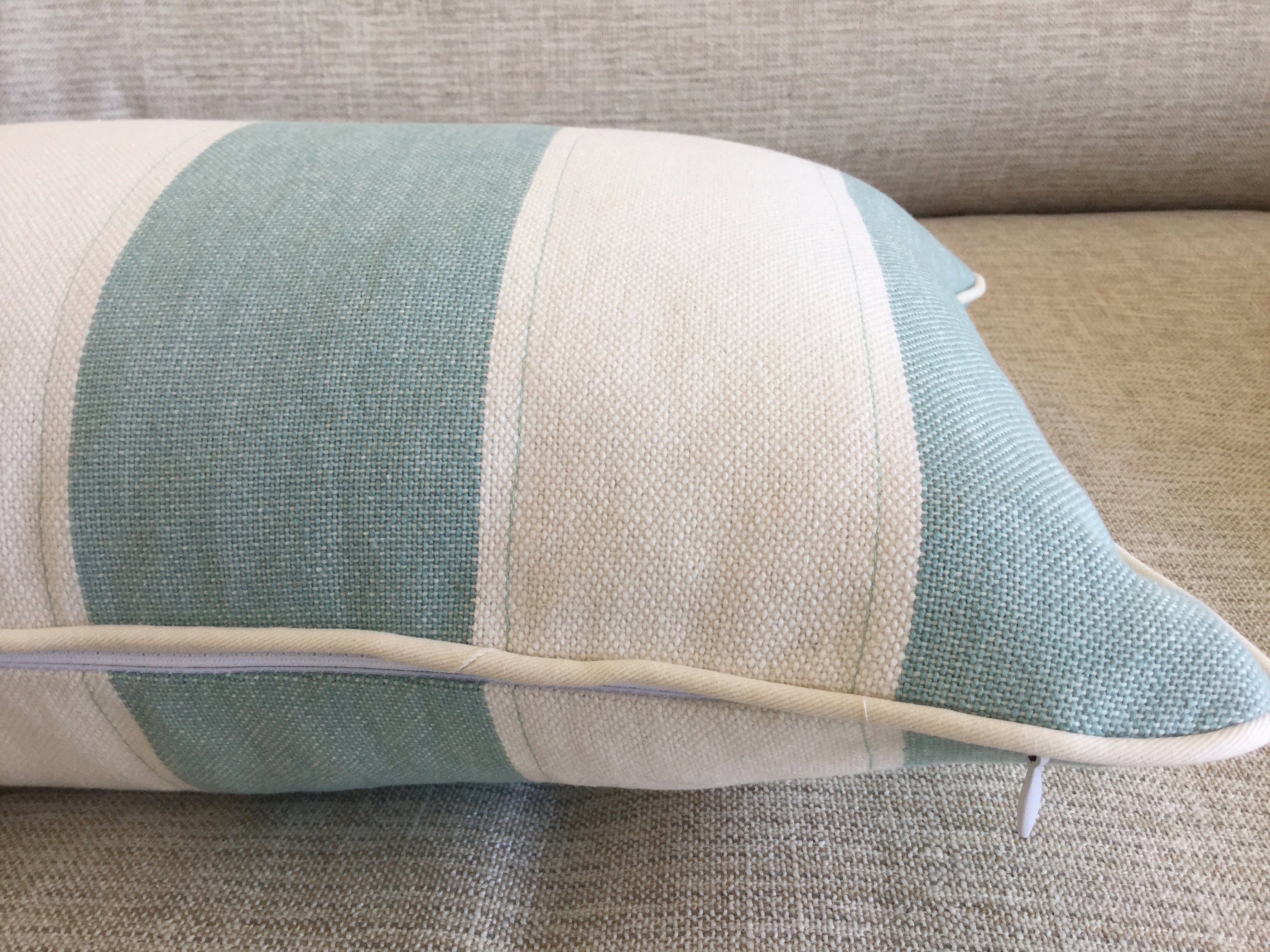 Coastal Cushions Striped Coastal Pillows Seafoam Stripe Navy Etsy