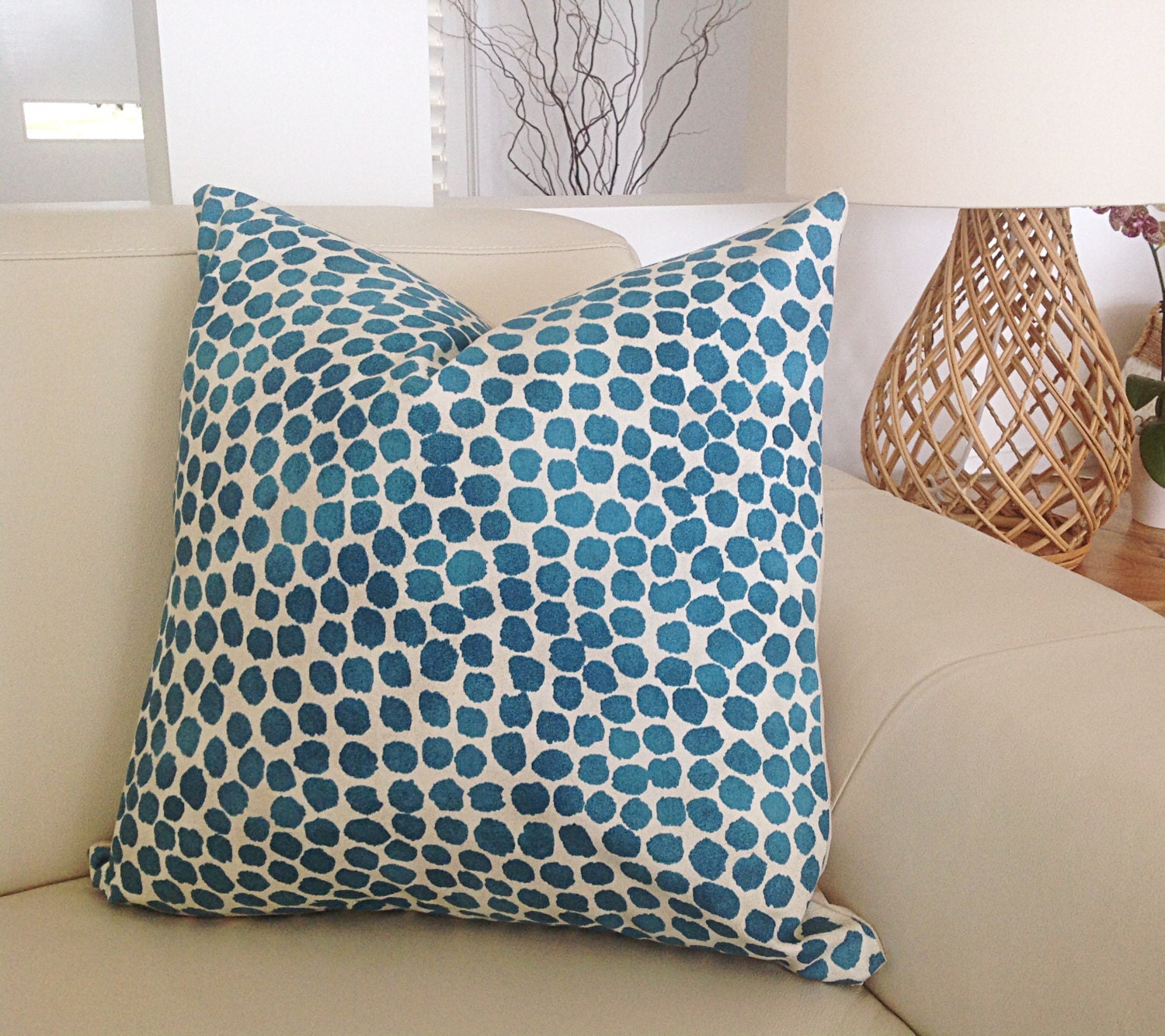 Cushions Pillows Linen Cushions Colourful Bright Dots Leaf Etsy