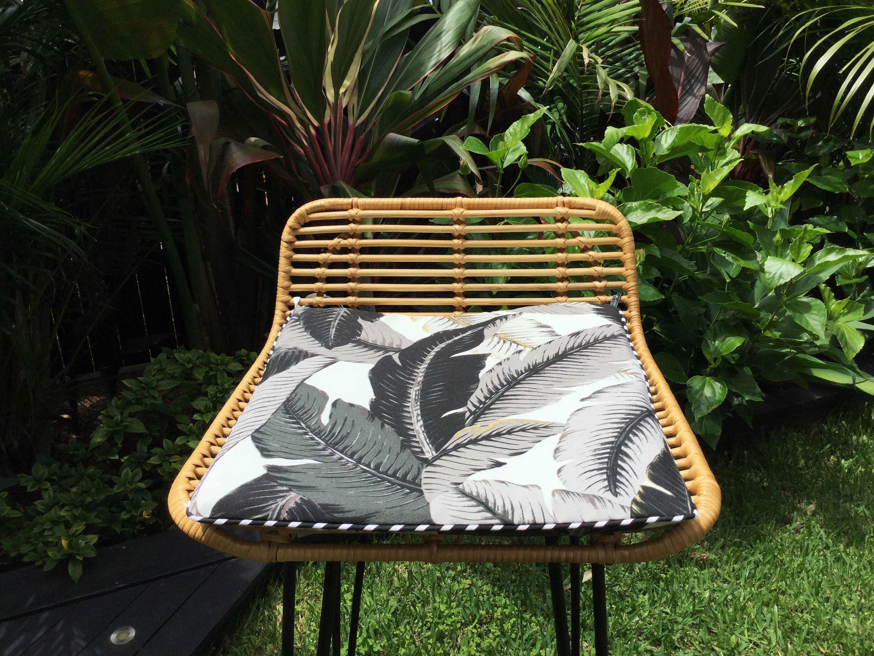 Chair Pads Palm Leaf Cushions Banana Leaf Outdoor Cushions Etsy