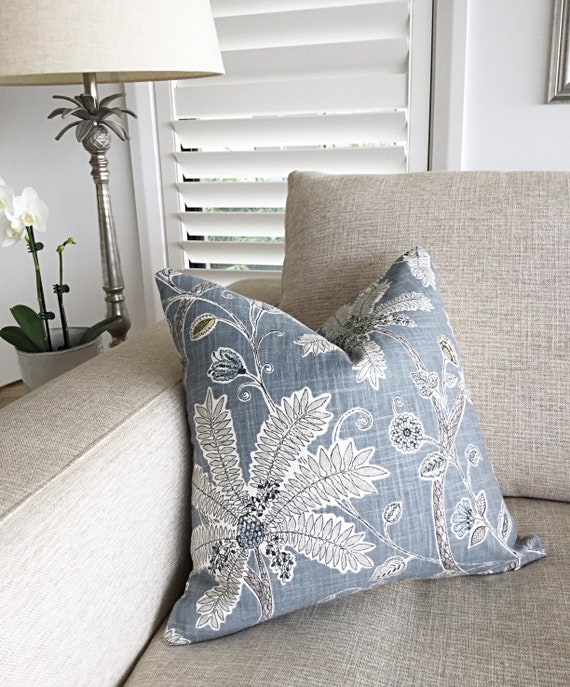 Linen Cushions Palm Trees Pillows Designer Cushion Cover Only. Indienne Ink Grey Pillows Yellow Pillows Coral Pillows. Etsy