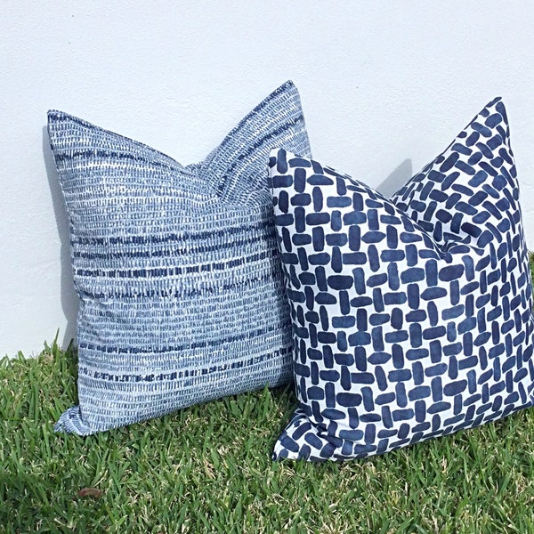 Blue Outdoor Pillow Etsy