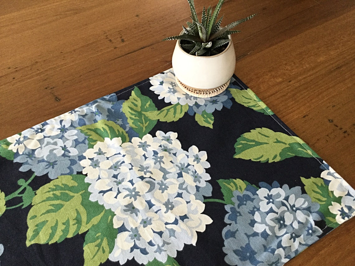 Placemats Hampton's Style Decor Set of 2 Placemats Blue Etsy