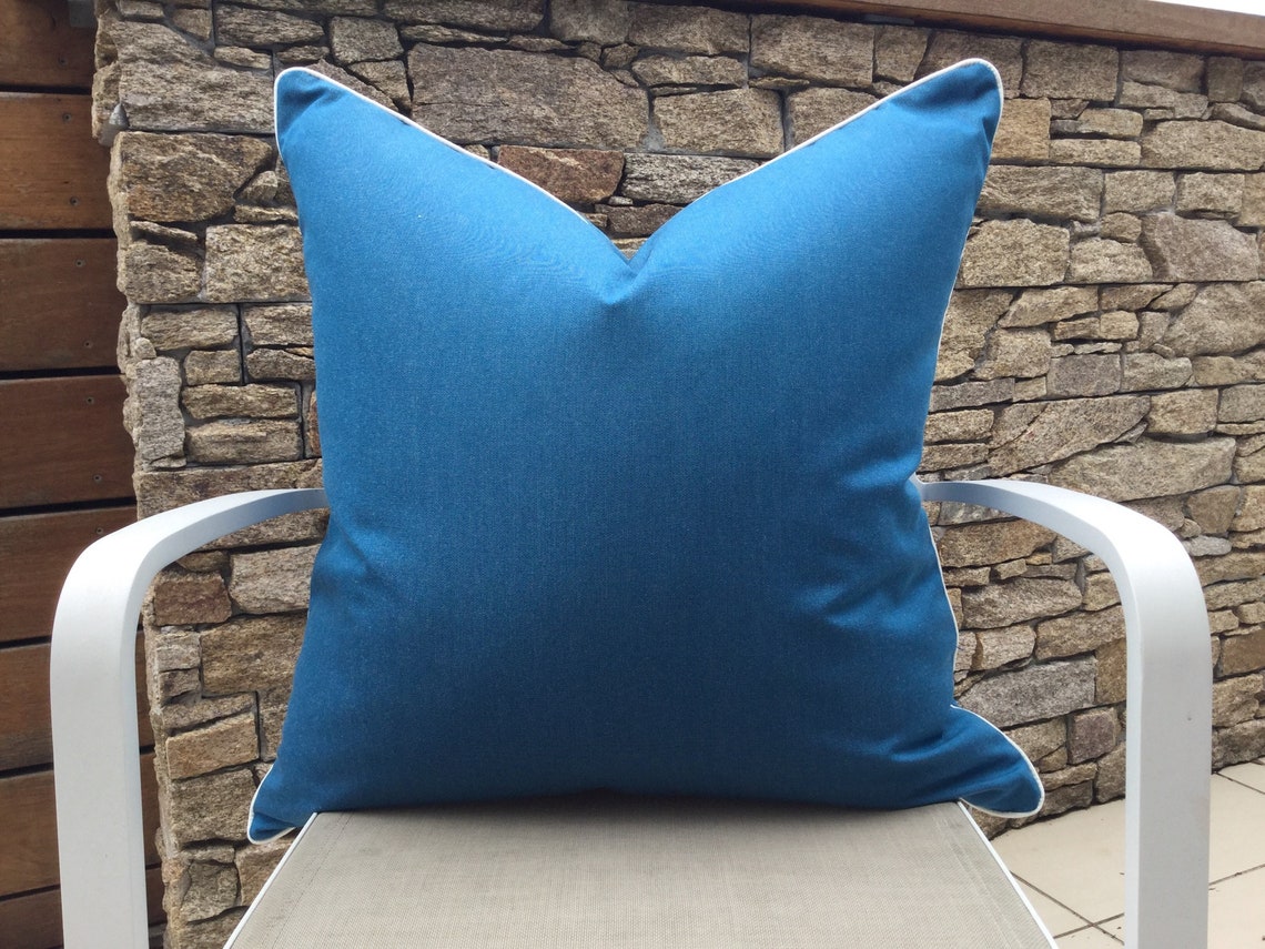 Blue and White Striped Outdoor Cushions Sunbrella Outdoor Etsy