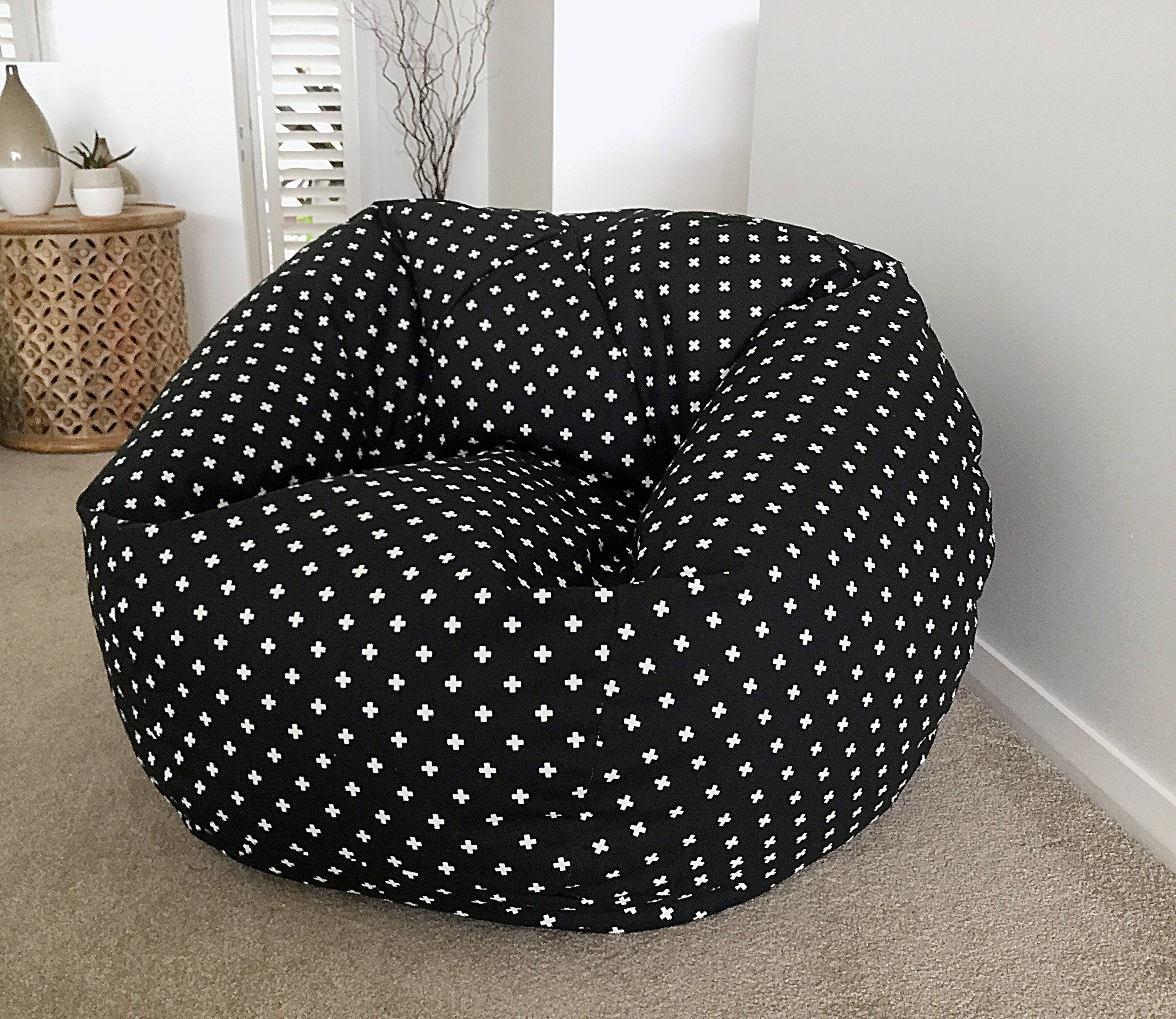 Black and White Mini Cross Bean Bag Kids Bean Bag Bean Bag Etsy Australia