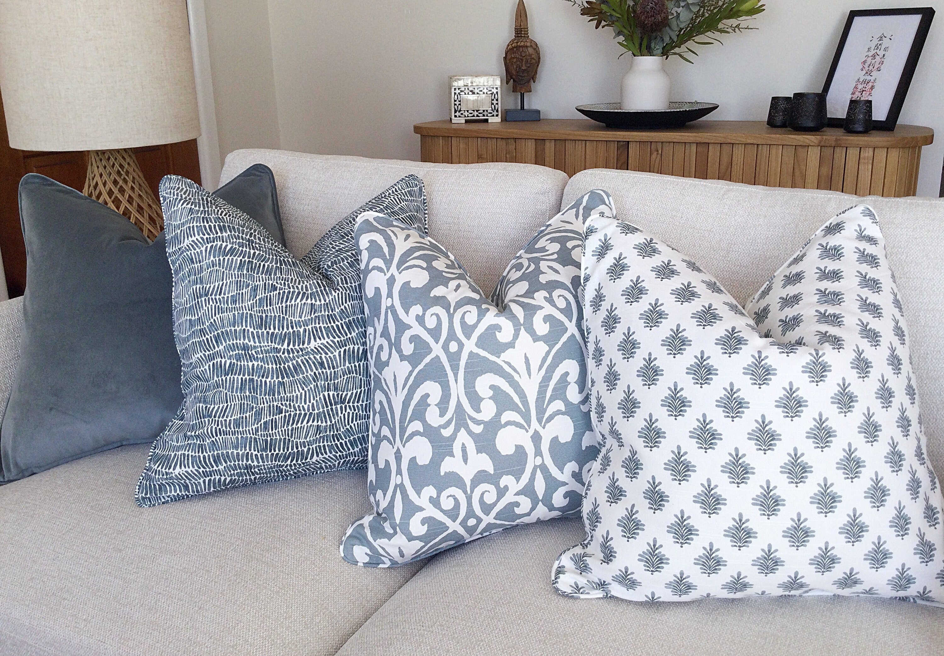 Hamptons Style Cushions Hampton s Pillows Cover Only. Steel Grey