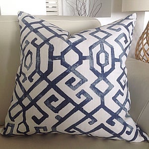 Navy Blue Cushions Navy Pillows, Cushion Cover, Geometric Pillows, Abstract Vintage Indigo Cushion Cover. Blue and White Cushion Covers