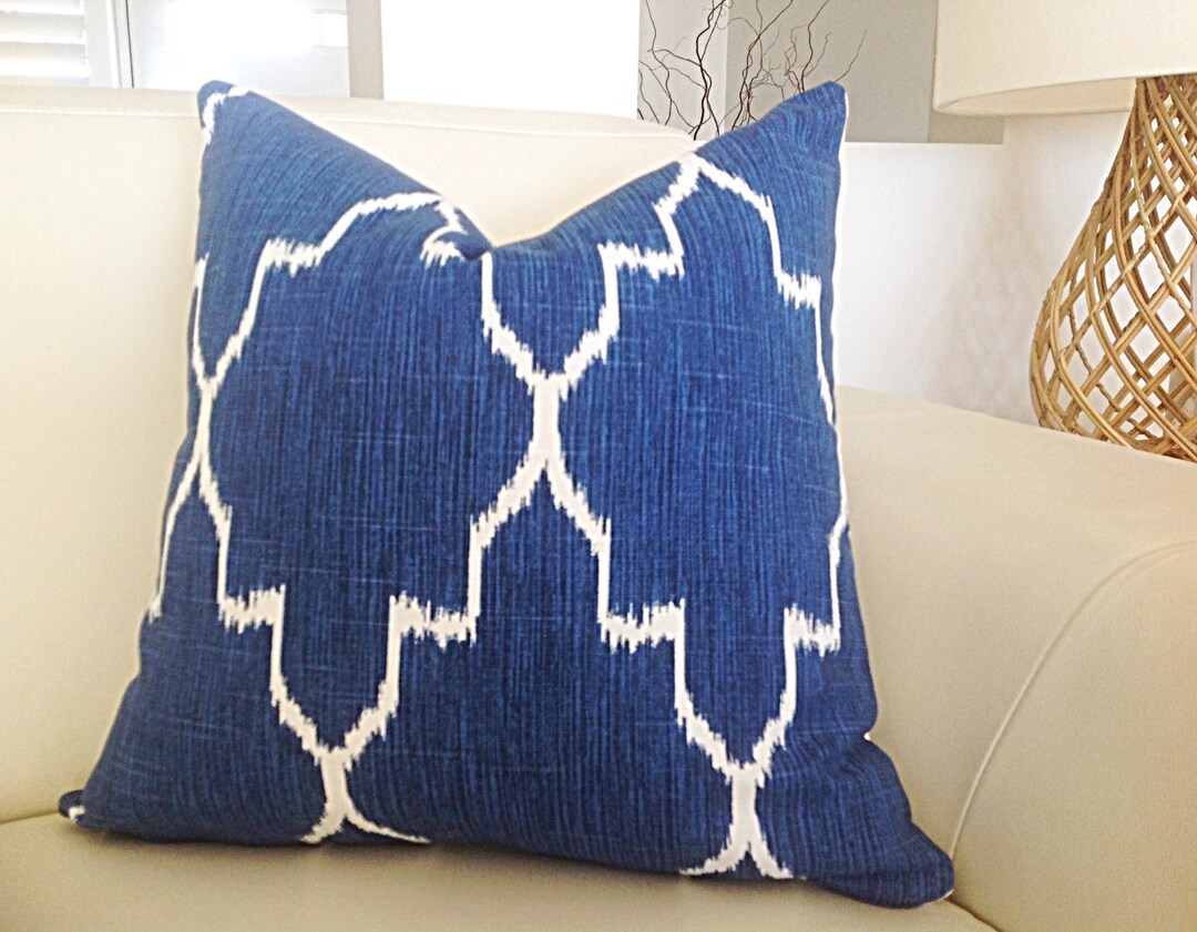 Cushions Cobalt Blue Cushions Pillows Natural Honey Etsy