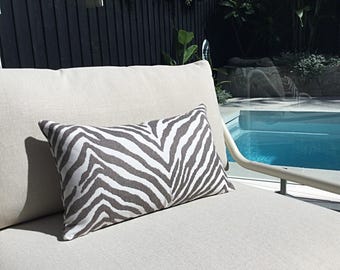 Sunbrella Outdoor Pillow Cover: Manibia Zebra design high quality outdoor lumbar pillow
